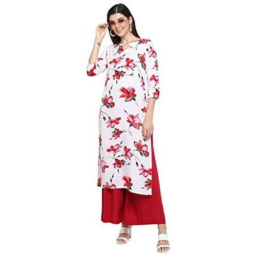 Gosriki Women's Rayon Kurta (Ship-Plus_L_Multicolored_Large)