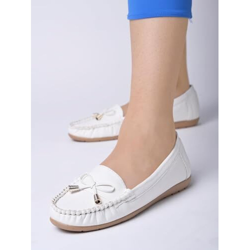 Shoetopia Girls Comfort White Ballet Flat - 5 Uk (Girls-Comfort-White)