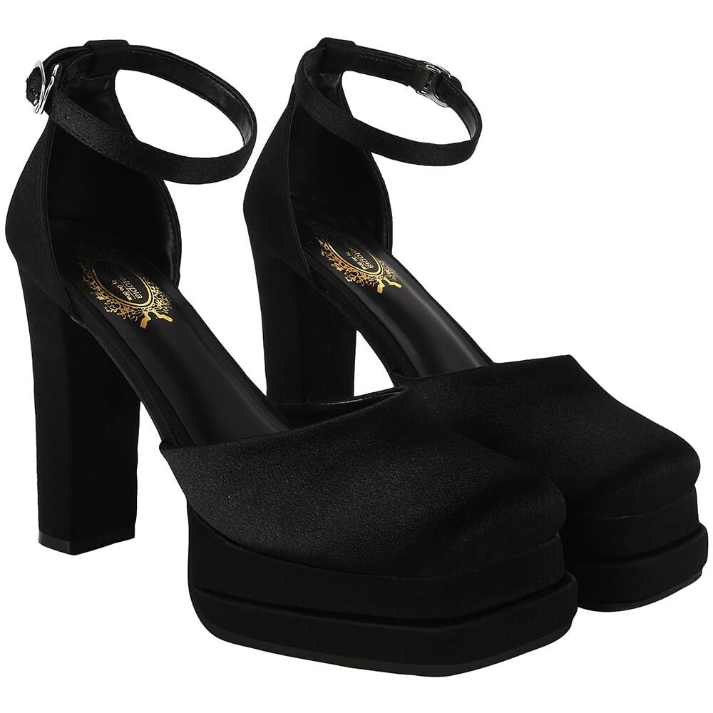 Shoetopia Girls Gift Black Heeled Sandal - 4 Uk (Girls-Gift-Black)-Eu37