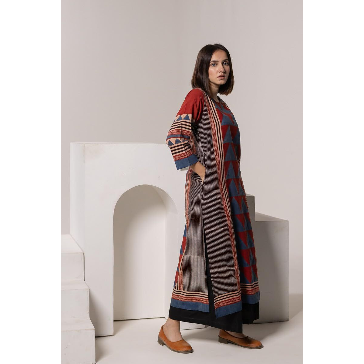 Gosriki Women's Rayon Viscose Printed Straight Kurta (Bhava Multi-Gs_S_Multicolor_Small)