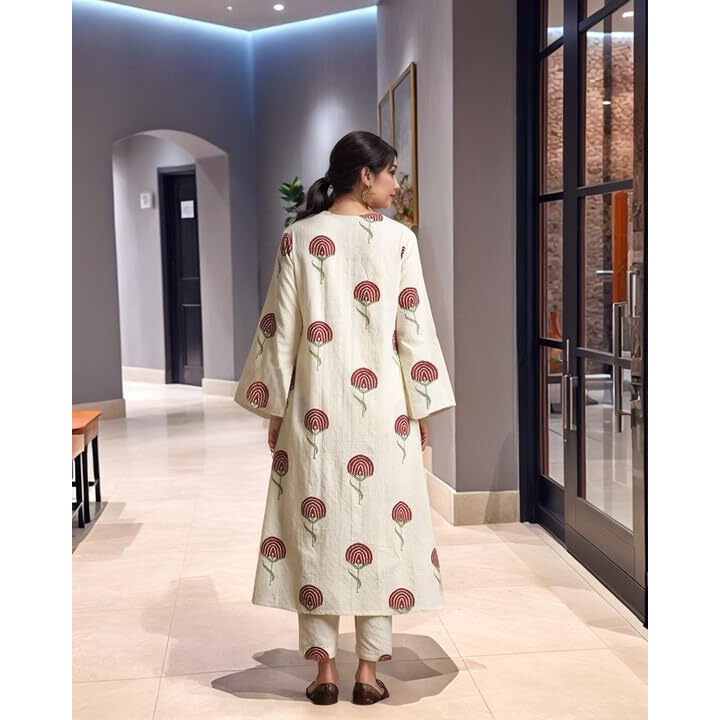 Gosriki Women's Rayon Viscose Printed Straight Kurta With Pant (Janya Maroon-Gs_Xxl_Maroon_Xx-Large)