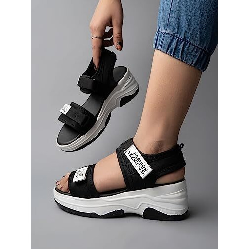 Shoetopia Girls Jojo Black Sandal - 8 Uk (Girls-Jojo-Black)