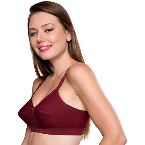 Trylo Women's Non-Wired Bra (Krutika-102_Maroon_32E)