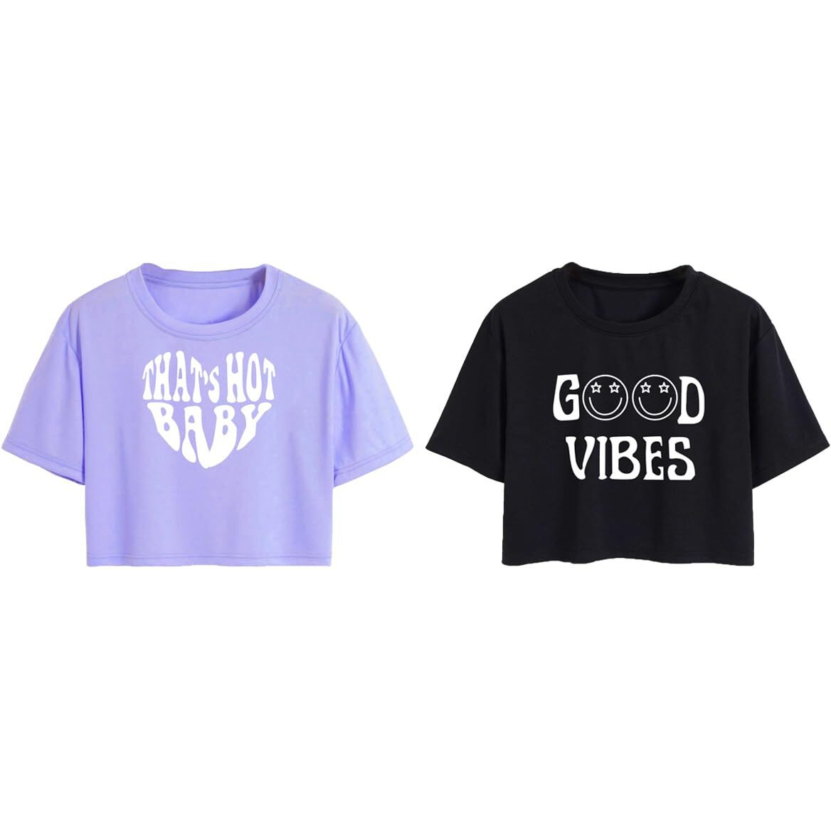Toplot Tops For Women || Western Tops For Woman Stylish || Crop T-Shirt Western Pack Of 2 (Combo-Top-5258-Prl-Blk-Xs)
