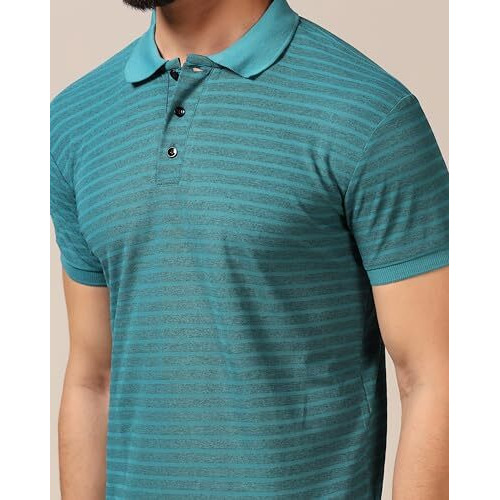 Toplot Men's Regular Fit Half Sleeve Casual Polo T-Shirt (Lining-Polo-5166-Rama-Xl)
