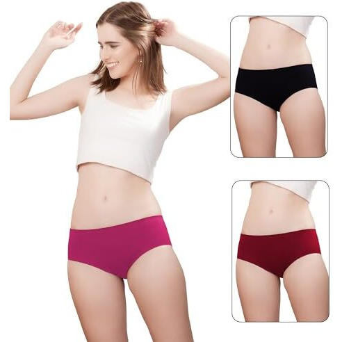 Trylo Riza Bliss Mid Waist Panty-Assorted Colour-L Pack-1