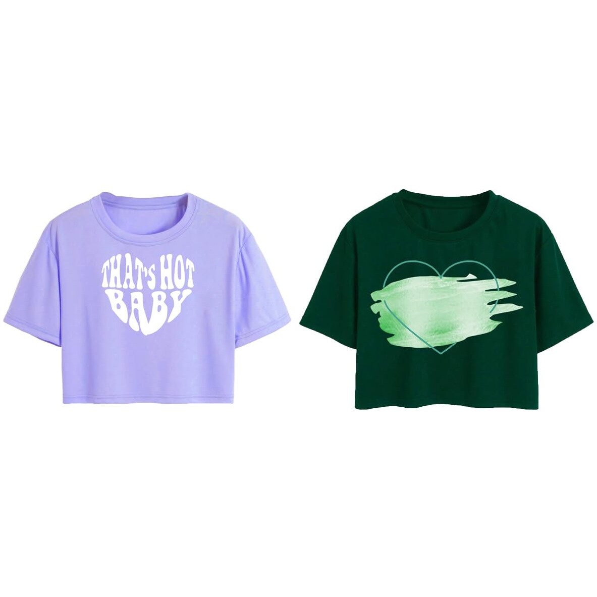 Toplot Tops For Women || Western Tops For Woman Stylish || Crop T-Shirt Western Pack Of 2 (Combo-Top-5256-Prl-Olv-Xl)