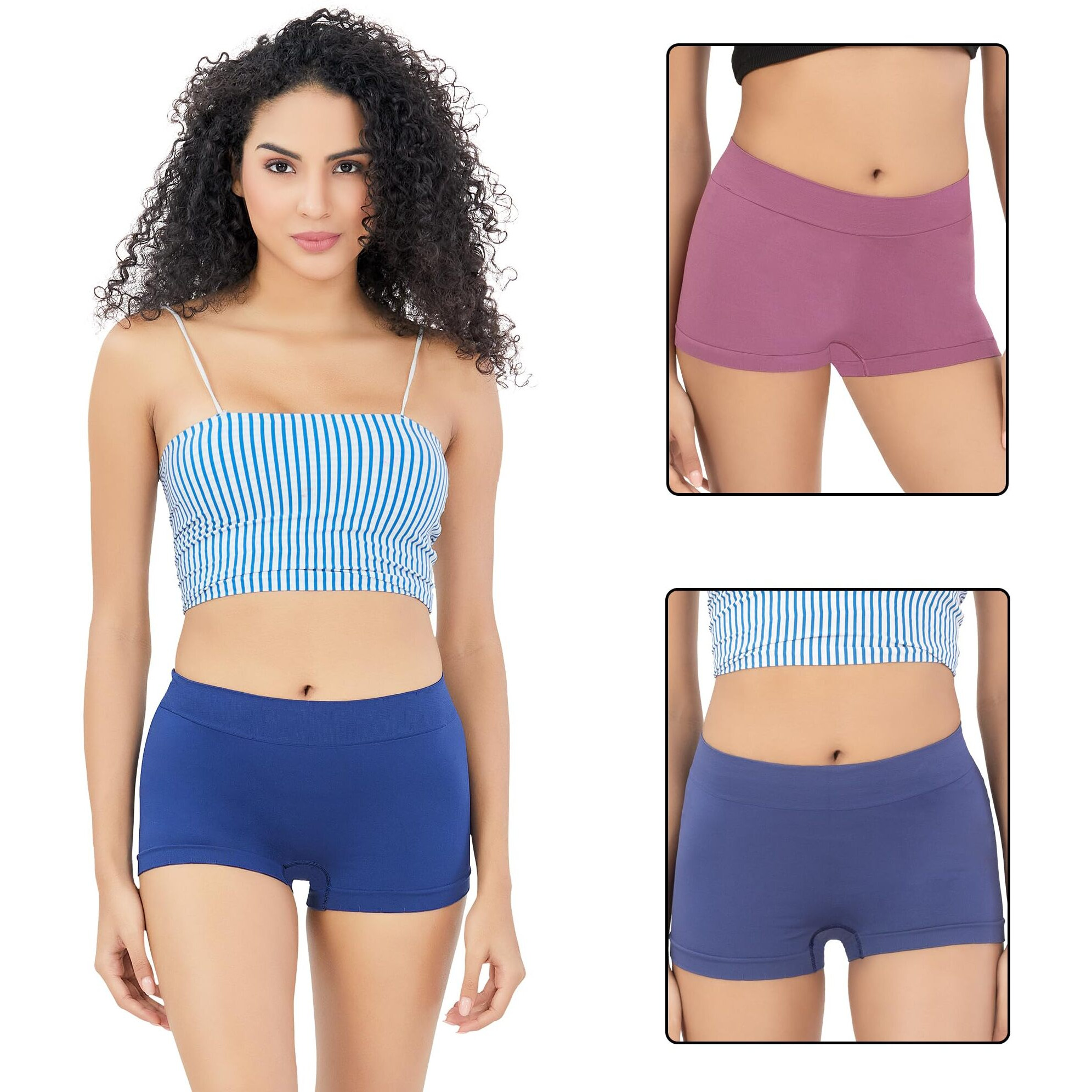 Trylo Riza Softglam Boy Shorts Panties - Xl Assorted