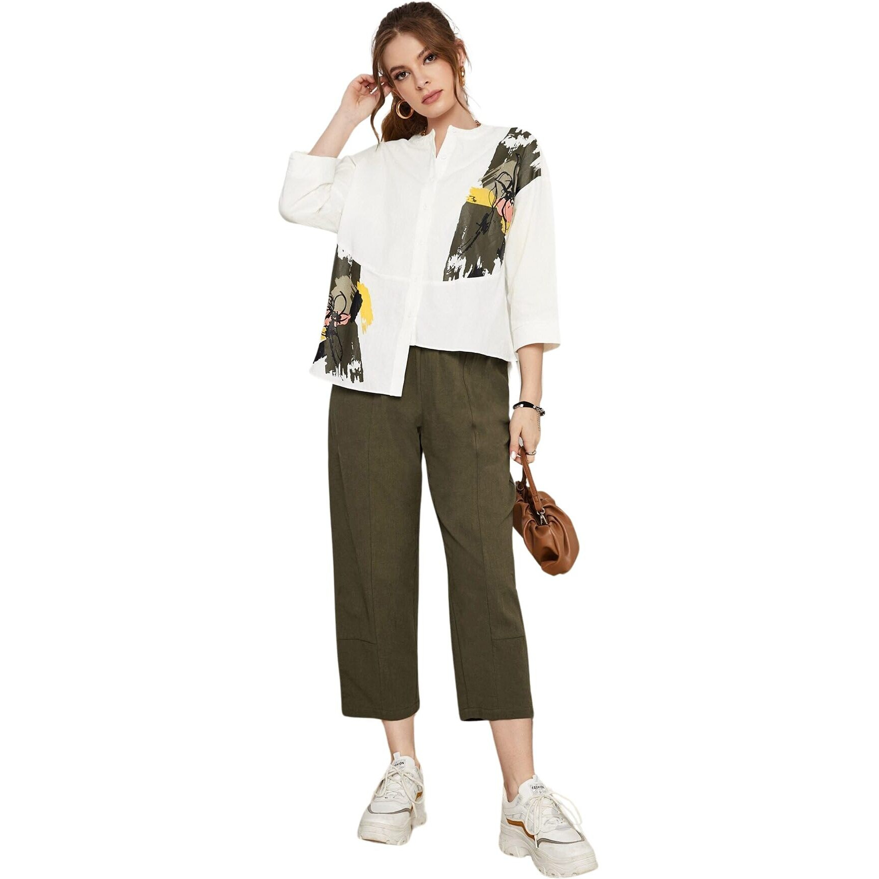 Toplot Co Ord Set For Women || Co Ord Set For Women Stylish (Block-Coord-5234-Olive-Xs)