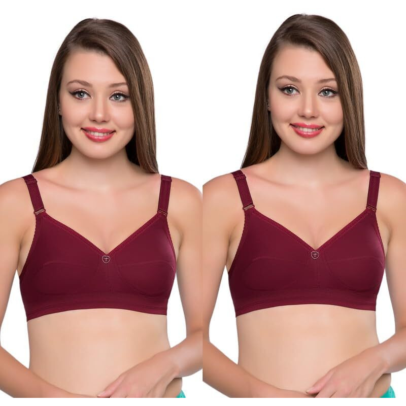 Trylo Namrata Bra Combo-36-Marun-C-Cup - Pack Of-2