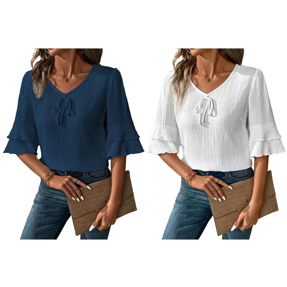 Toplot Fashion Women Tops || Shirt For Woman || Trendy Top For Women || Western Tops For Woman Stylish || Value Pack (Pop-Tshirt-5231-Teal-White-Xs)