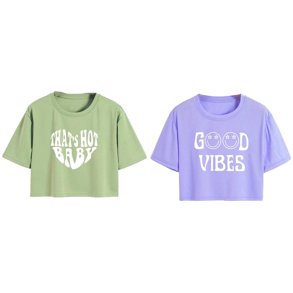Toplot Tops For Women || Western Tops For Woman Stylish || Crop T-Shirt Western Pack Of 2 (Combo-Top-5258-Pst-Prl-Xl)