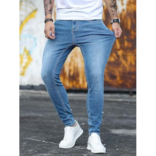 Toplot Skinny Fit Stretch Denim Jeans For Men (Men-Jeans-5158-Light Wash-40)