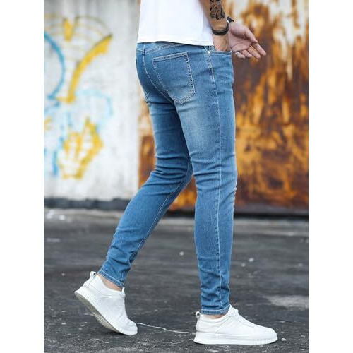 Toplot Skinny Fit Stretch Denim Jeans For Men (Men-Jeans-5158-Light Wash-40)