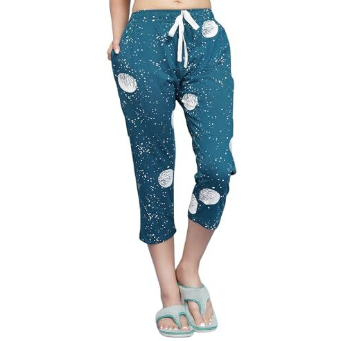 Trylo Cotton Fabric Relaxed Fit Printed Capri-7064 - L
