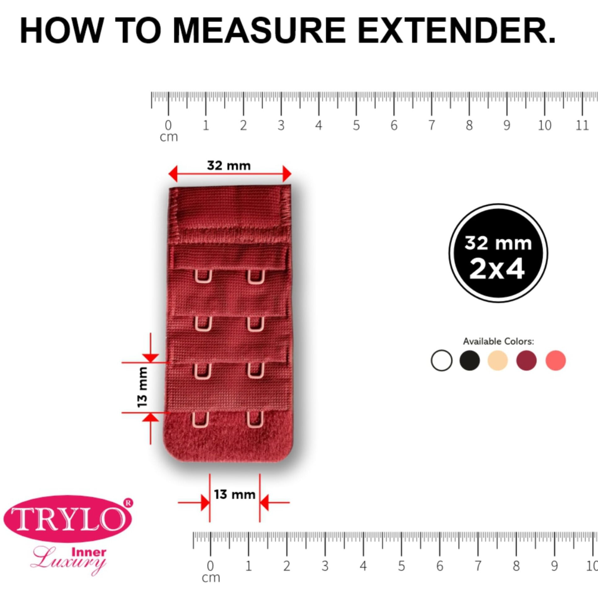 Trylo Bra Hook 2X4 Pack 3 - Rasberry