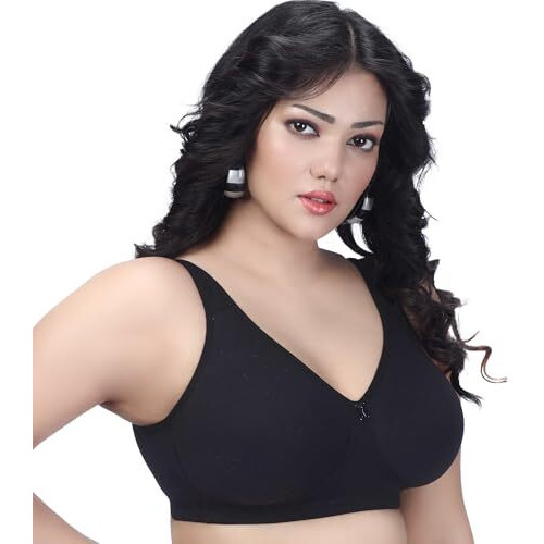 Trylo Comfortfit Bra Combo-42-Black-D-Cup - Pack Of-2
