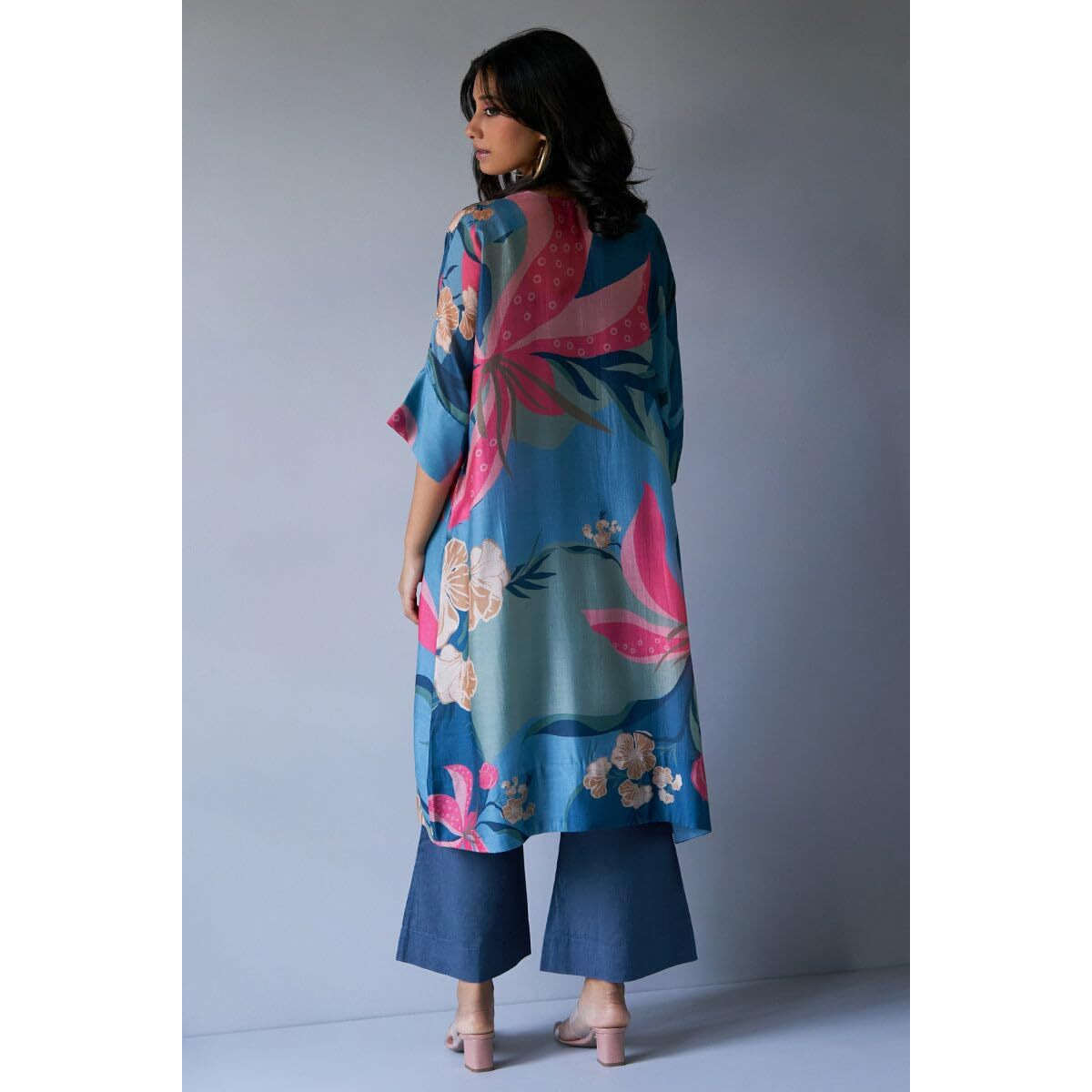 Gosriki Women's Cotton Blend Straight Printed Co-Ord Set (Yup Blue Co-Ord-Gs_M_Blue_Medium)
