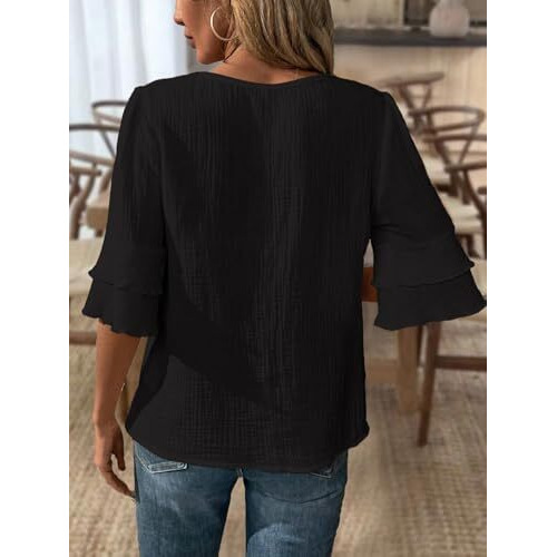 Toplot Fashion Women Tops || Shirt For Woman || Trendy Top For Women || Western Tops For Woman Stylish || Value Pack (Pop-Tshirt-5231-Black-White-Xl)