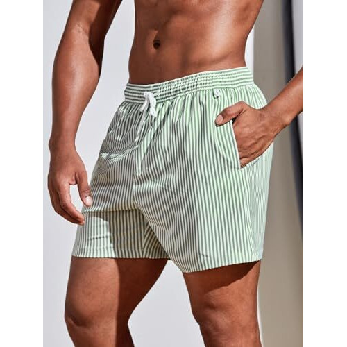 Toplot Regular Fit Stripe Printed Boxer Shorts For Men (Lining-Shorts-5129-Green-Xl)