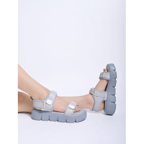 Shoetopia Girls Hitlar Grey Platform - 8 Uk (Girls-Hitlar-Grey)