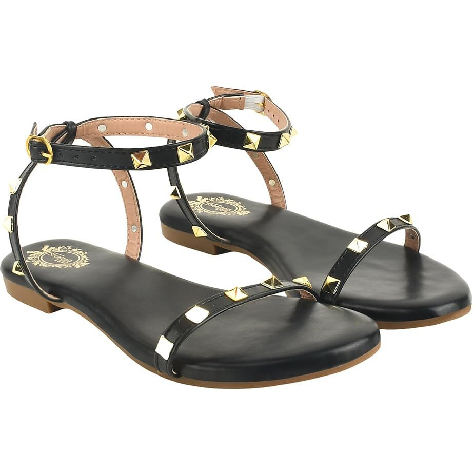 Shoetopia Girls Snd-122 Black Flat Sandal - 5 Uk (Girls-Snd-122-Black)