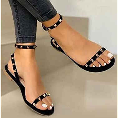 Shoetopia Girls Snd-122 Black Flat Sandal - 5 Uk (Girls-Snd-122-Black)