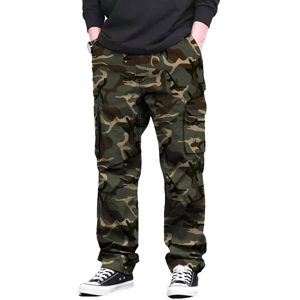 Toplot Men Cargo || Men Cargo Pants ||Camo Trousers || Utility Pants (Men-Camo-Cargo-5236-Green-38)