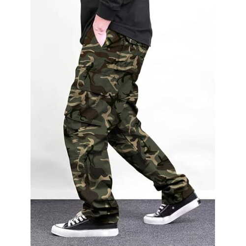 Toplot Men Cargo || Men Cargo Pants ||Camo Trousers || Utility Pants (Men-Camo-Cargo-5236-Green-38)