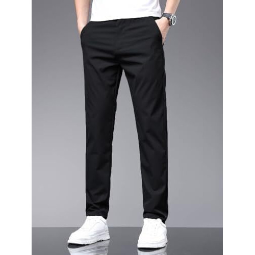 Toplot Men's Stylish Slim-Fit Casual Trousers (Casual-Trouser-5226-Black-34)