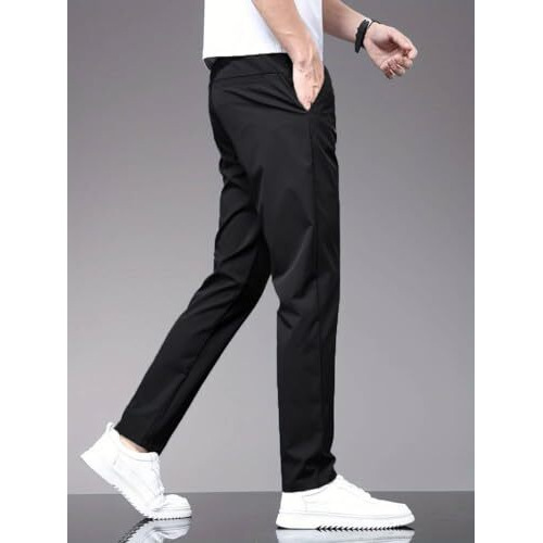 Toplot Men's Stylish Slim-Fit Casual Trousers (Casual-Trouser-5226-Black-34)