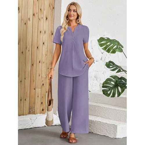 Toplot Casual Wear Pant Top Set || Fancy Co-Ord Set ||Coord Sets For Women (Pop-Coord-5250-Purple-M)