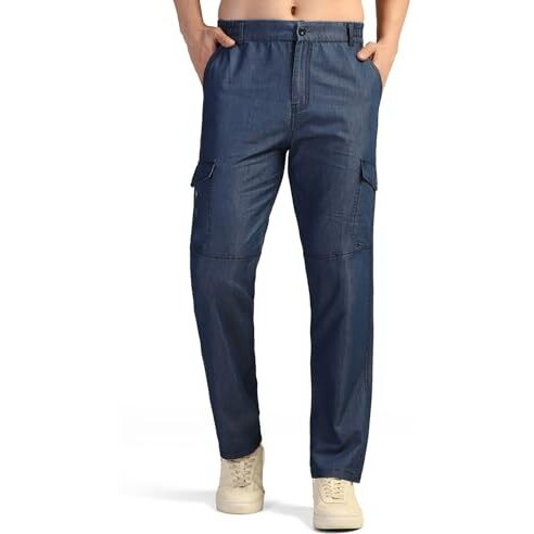 Toplot Men's Regular Fit Causal Trouser || Pant For Men || Trouser For Men || Jeans For Man (Cargo-Jeans-5259-Light Blue-34)