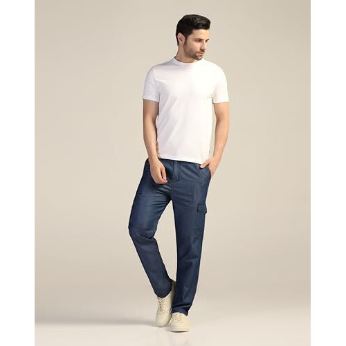 Toplot Men's Regular Fit Causal Trouser || Pant For Men || Trouser For Men || Jeans For Man (Cargo-Jeans-5259-Light Blue-34)