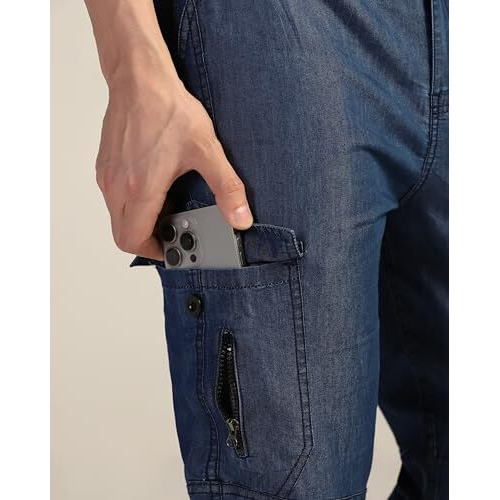 Toplot Men's Regular Fit Causal Trouser || Pant For Men || Trouser For Men || Jeans For Man (Cargo-Jeans-5259-Light Blue-32)