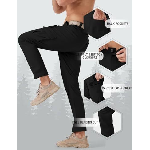 Toplot Men's Tactical Cargo Pants (Men-Cargo-5227-Black-30)