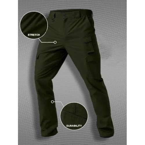 Toplot Men's Tactical Cargo Pants (Men-Cargo-5227-Olive-32)