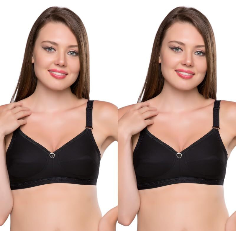 Trylo Sarita Bra Combo-36-Black-C-Cup - Pack Of-2