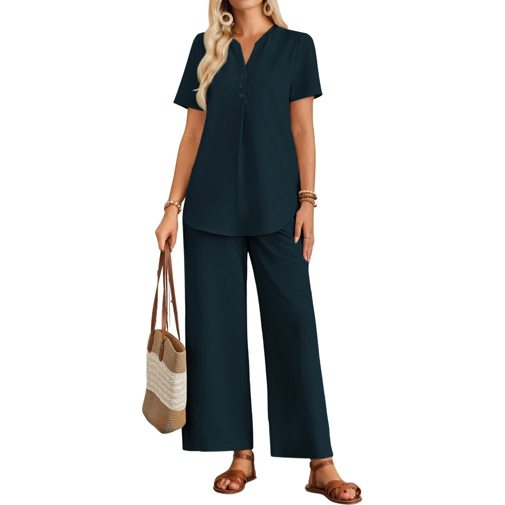 Toplot Casual Wear Pant Top Set || Fancy Co-Ord Set ||Coord Sets For Women (Pop-Coord-5250-Teal-Xs)