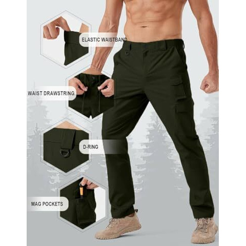 Toplot Men's Tactical Cargo Pants (Men-Cargo-5227-Olive-36)