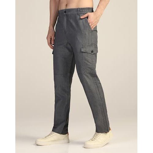 Toplot Men's Regular Fit Causal Trouser || Pant For Men || Trouser For Men || Jeans For Man (Cargo-Jeans-5259-Grey-30)