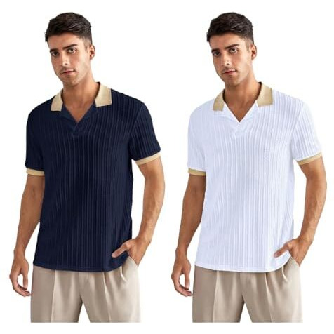 Toplot Polo T Shirt For Men || Men Casual T-Shirt || Polo For Man || Jacquard || Contrast Collar And Cuff || Value Pack (V-Jqrd-Solid-Polo-5245-Navy-White-Xxl)
