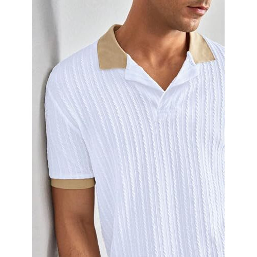 Toplot Polo T Shirt For Men || Men Casual T-Shirt || Polo For Man || Jacquard || Contrast Collar And Cuff || Value Pack (V-Jqrd-Solid-Polo-5245-Navy-White-Xxl)