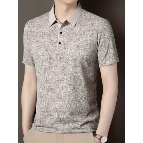 Toplot T Shirt For Men || Men Casual T-Shirt || Regular Fit || Printed Polo (Printed-Polo-5218-Grey-Grey-Xl)