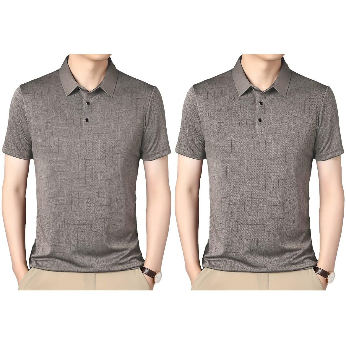 Toplot T Shirt For Men || Men Casual T-Shirt || Regular Fit || Printed Polo (Printed-Polo-5218-Brown-Brown-L)