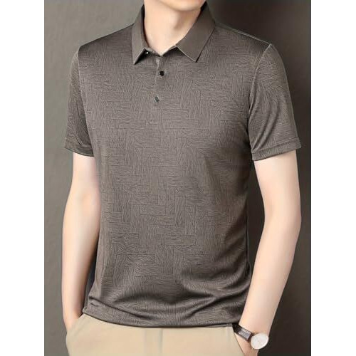 Toplot T Shirt For Men || Men Casual T-Shirt || Regular Fit || Printed Polo (Printed-Polo-5218-Brown-Grey-L)