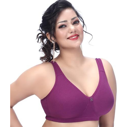 Trylo Comfortfit Bra Combo-40-Megenta-D-Cup - Pack Of-2