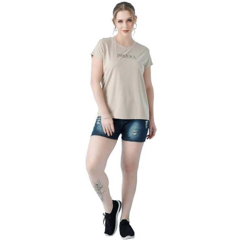 Trylo T-Shirt-Vts-1042-Beige-Xl