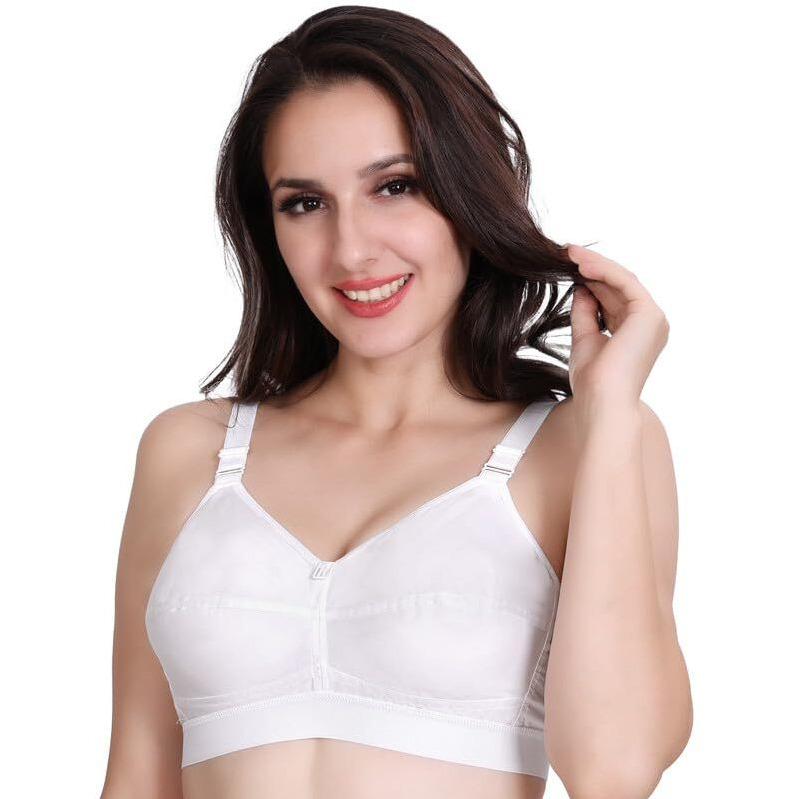 Trylo Riza Cottonfit Bra Combo Pack Marun & White 40 C - Cup - Pack Of-2