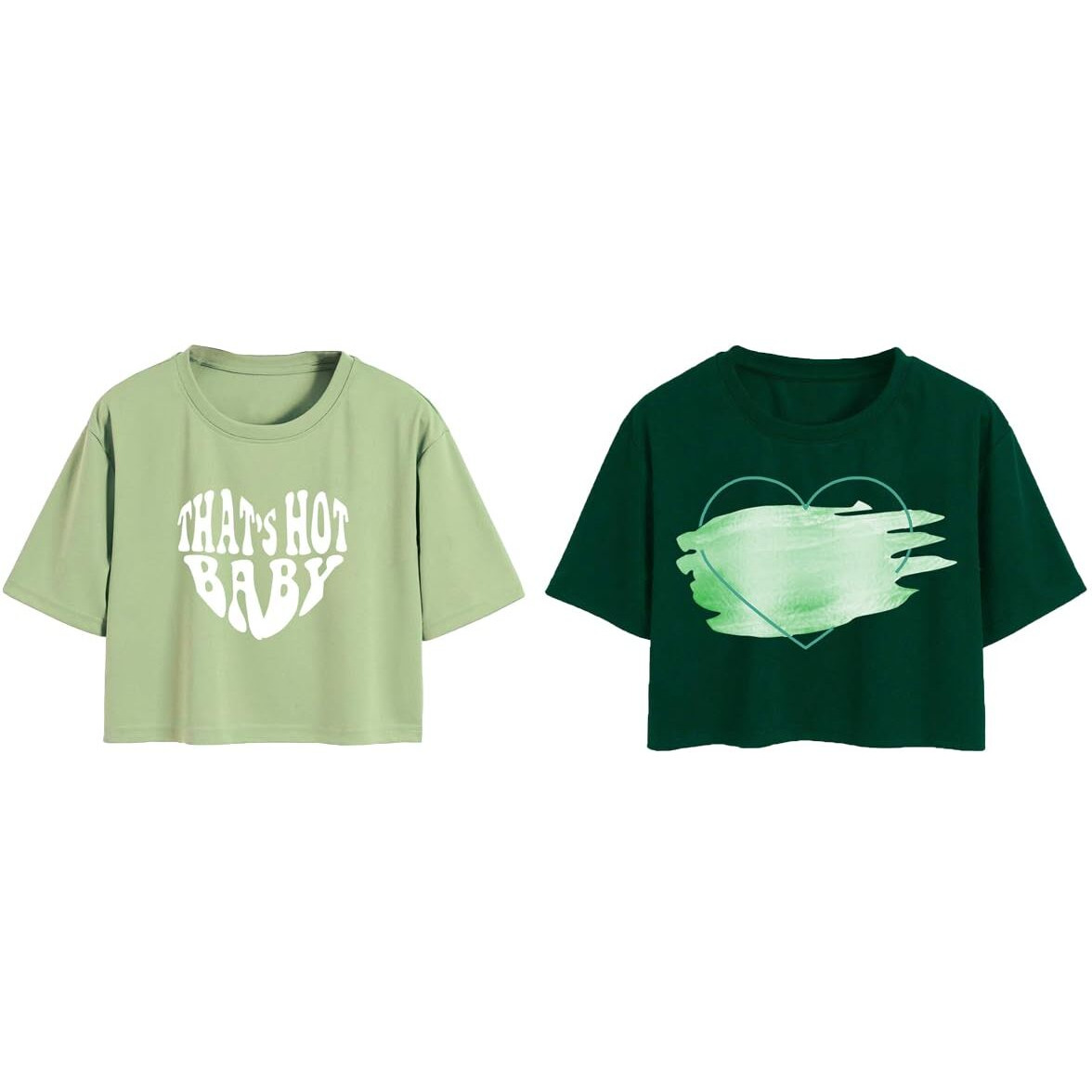Toplot Tops For Women || Western Tops For Woman Stylish || Crop T-Shirt Western Pack Of 2 (Combo-Top-5256-Pst-Olv-Xl)